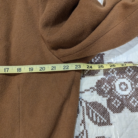 Men's Double-Breasted Brown Coat Curlee Wool, Car Coat, Vintage - Picture 5 of 14